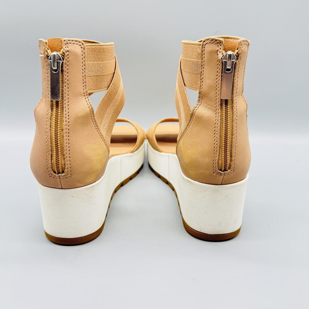 Sorel Sandals Womens 9.5 Brown Joanie II Platform Wedge Ankle Strap Zip Shoes - Picture 7 of 11